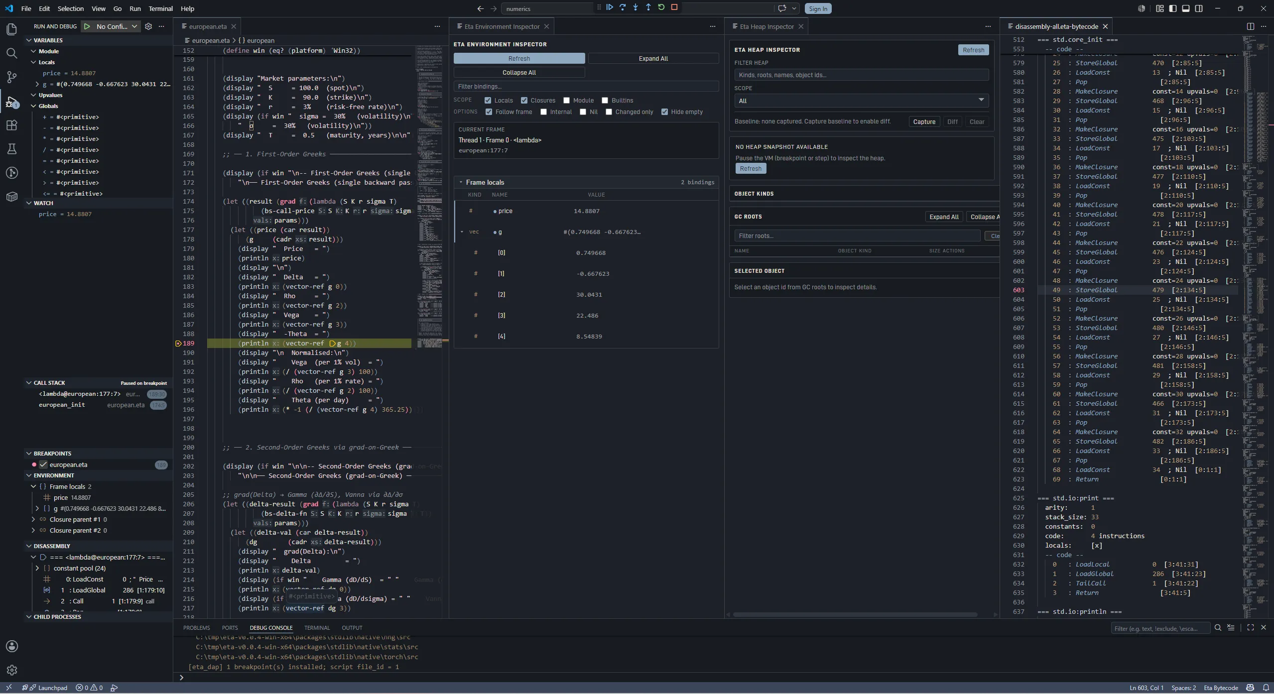 Debug session