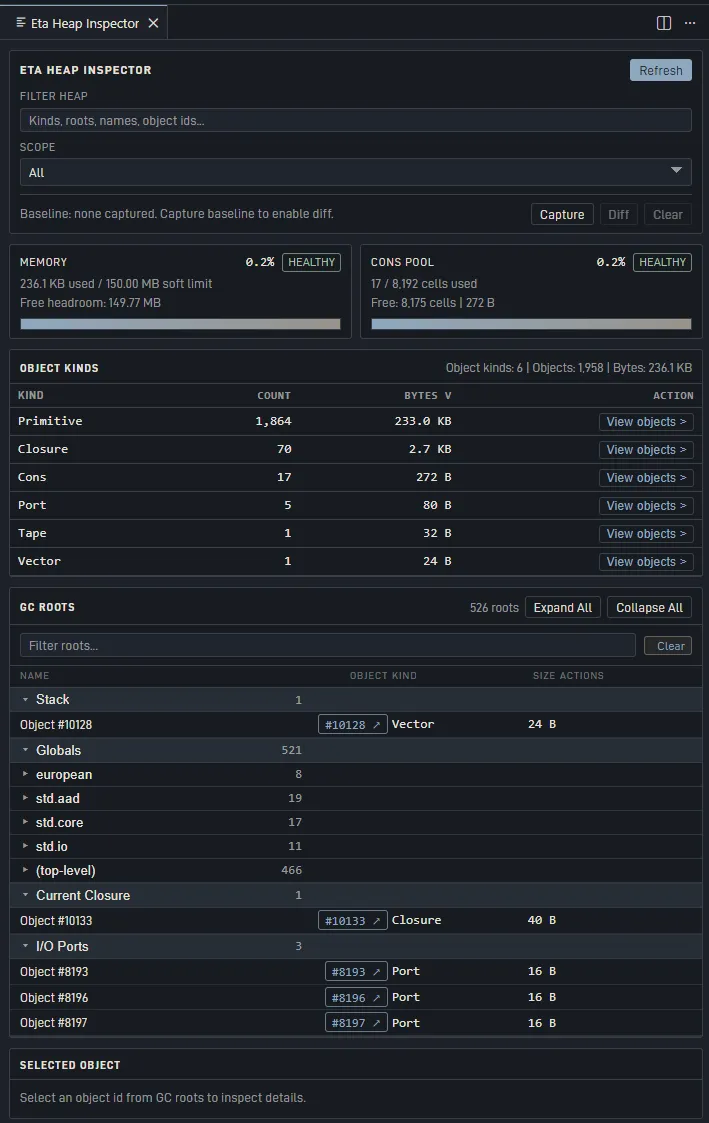 Heap inspector