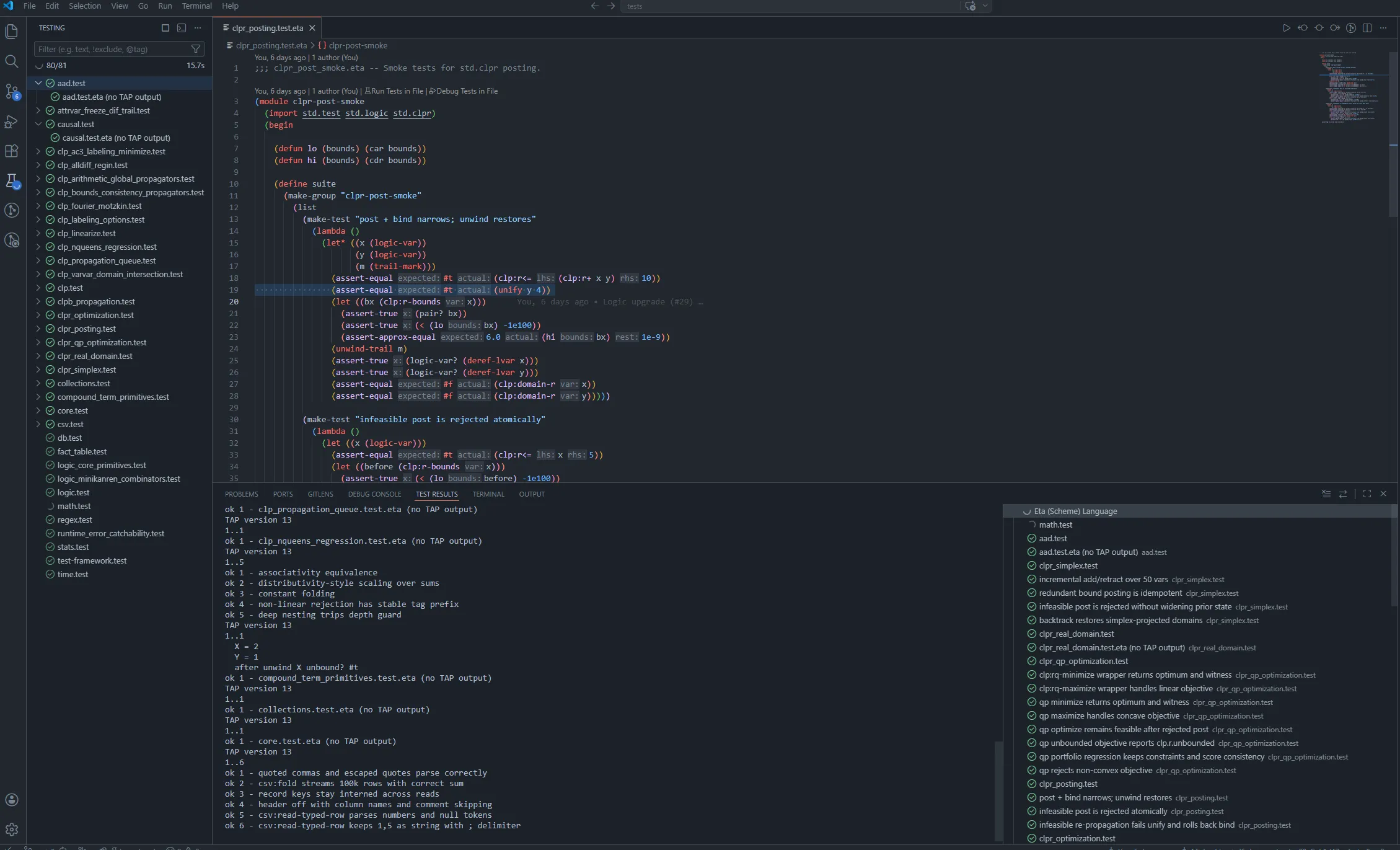 Eta test runner