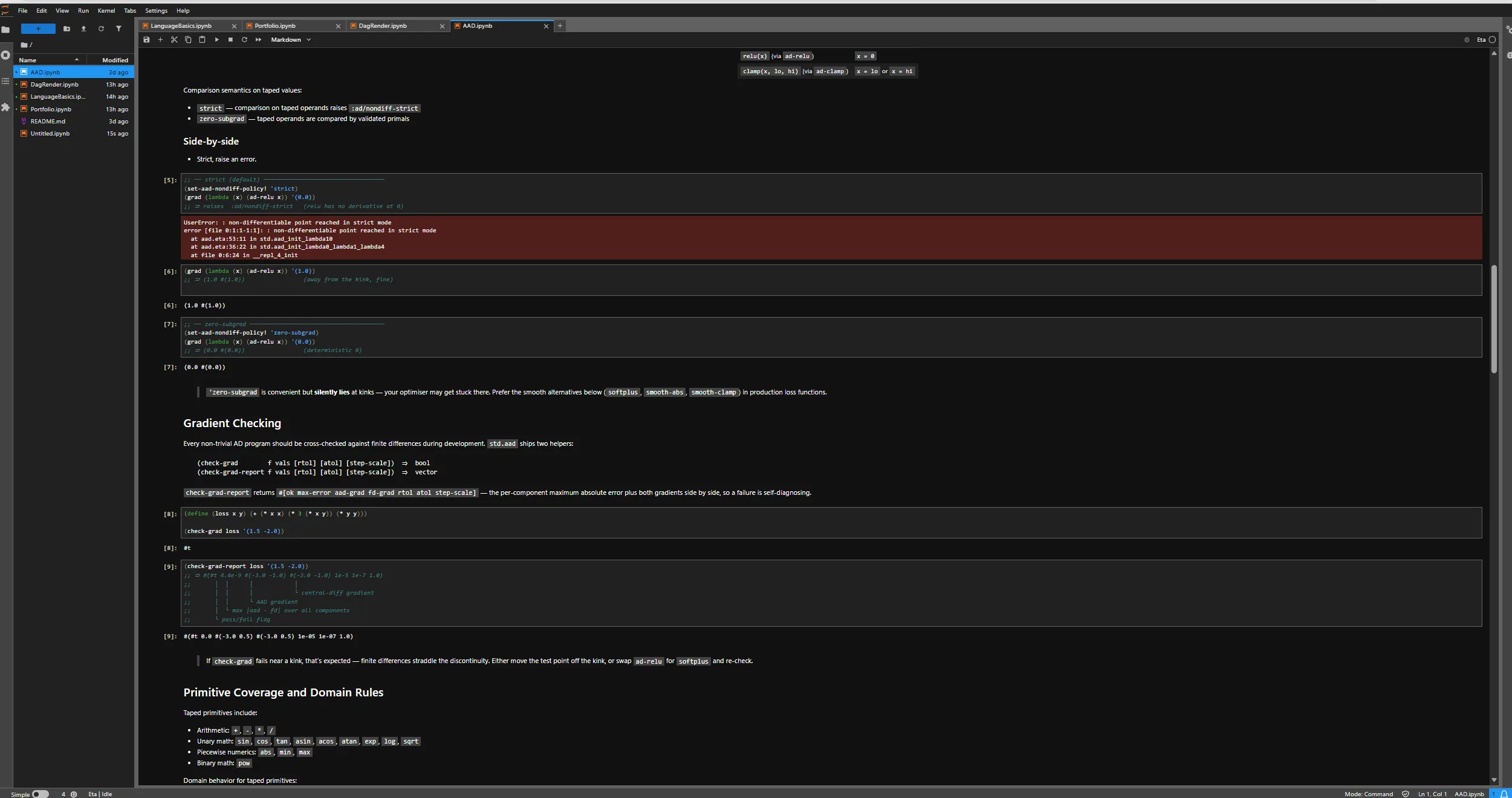 Eta notebook error reporting example